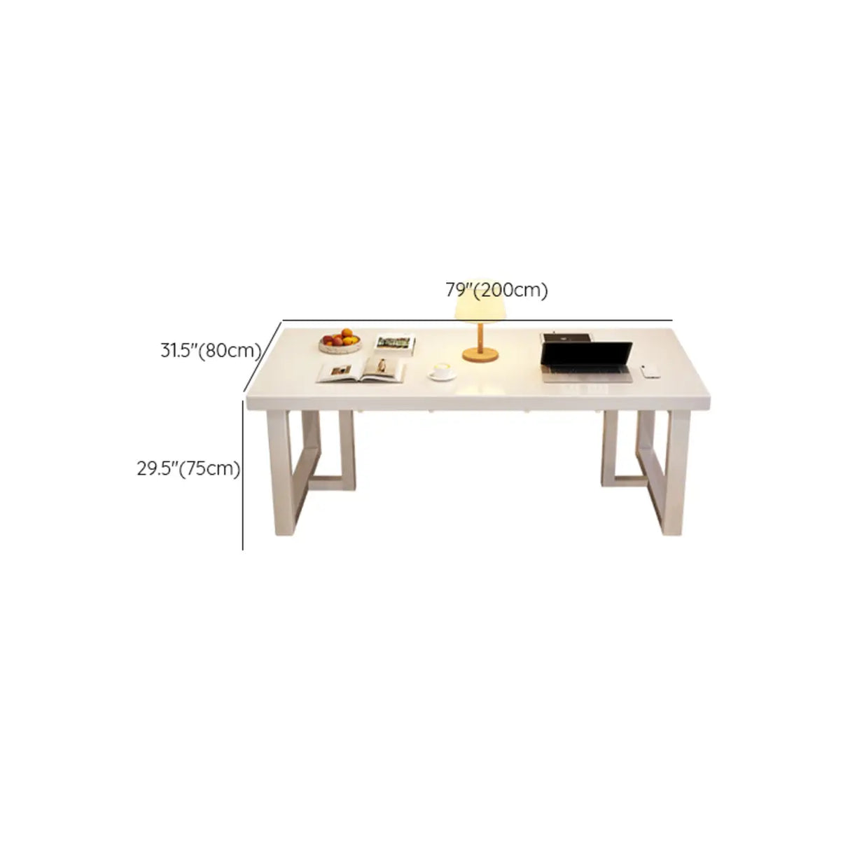 White Multi-person Standard Wooden Writing Desk Image - 13