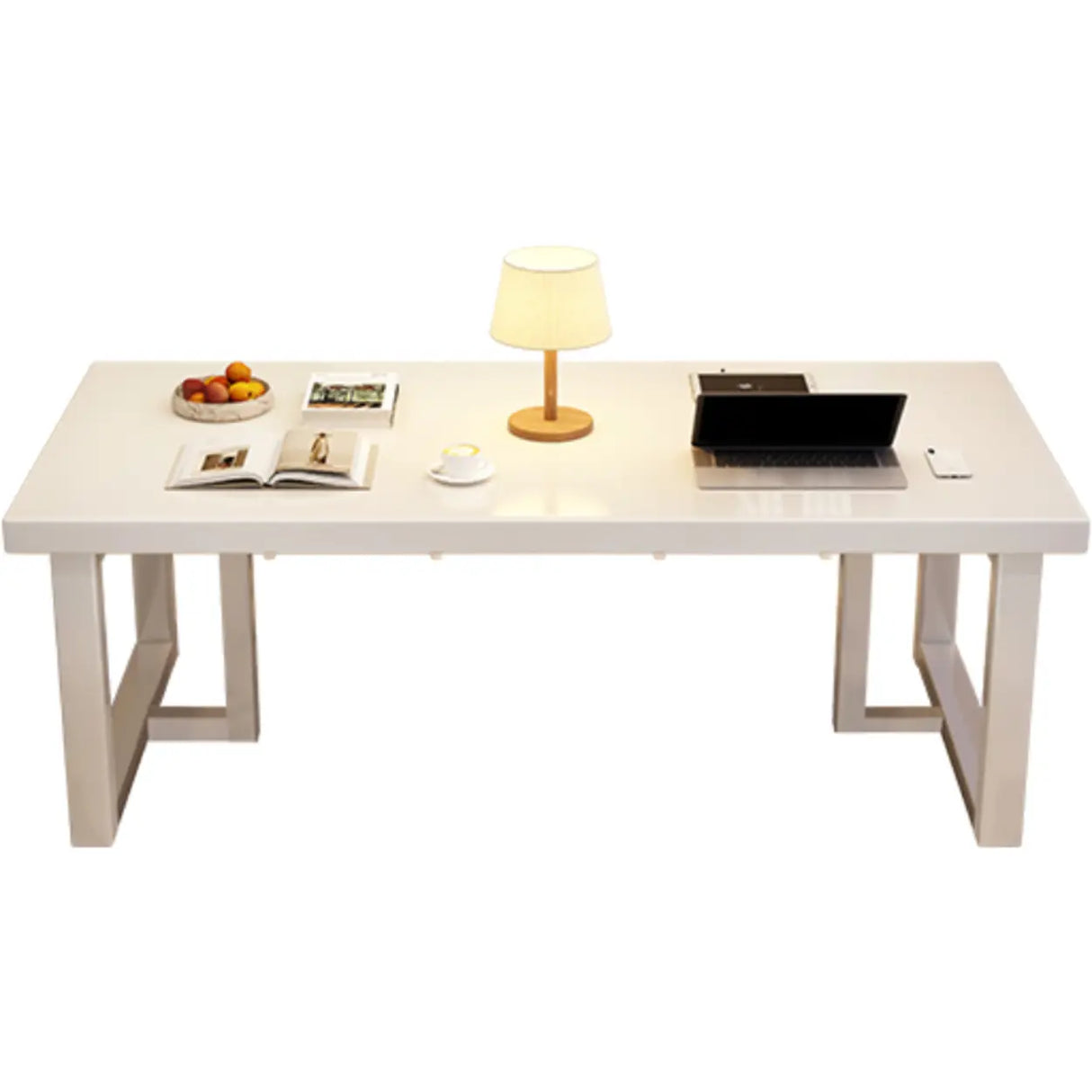 White Multi-person Standard Wooden Writing Desk Image - 2