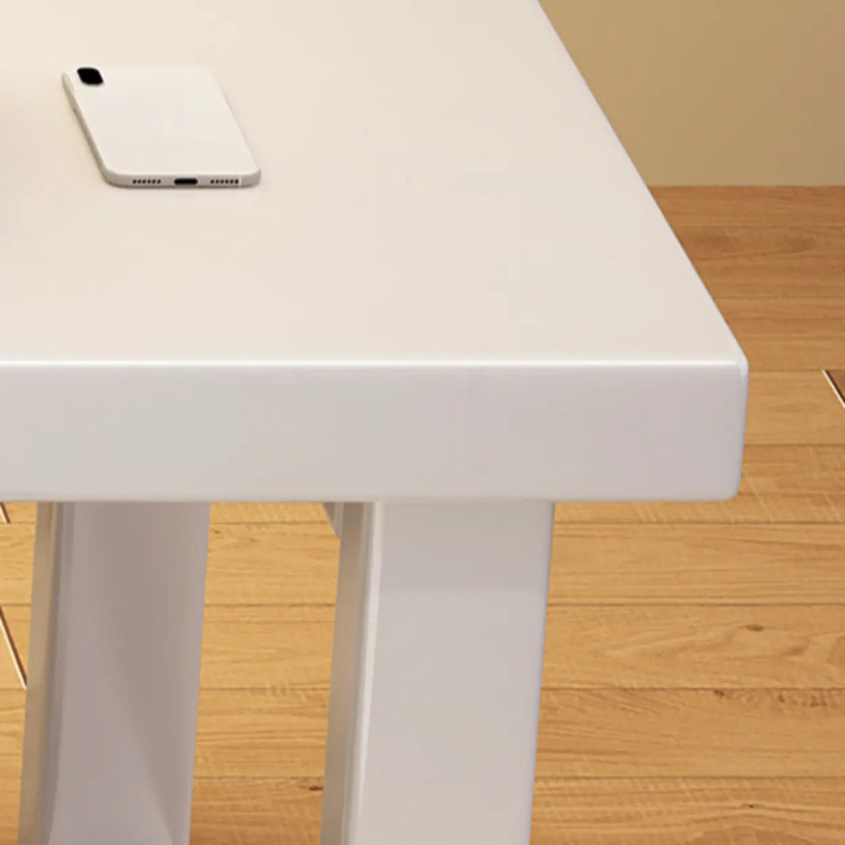 White Multi-person Standard Wooden Writing Desk Image - 7