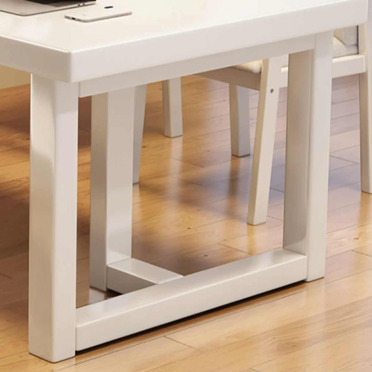 White Multi-person Standard Wooden Writing Desk Image - 8