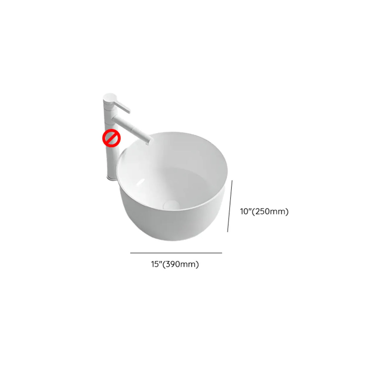 White Oval Ceramic Vessel Sinks with Midpostition Hole Image - 21