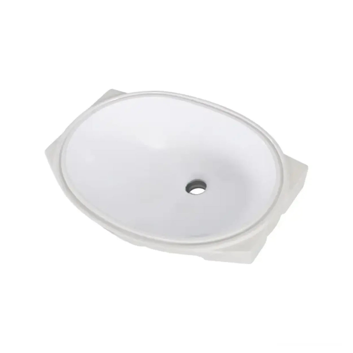 White Oval-Shaped Ceramic Undermount Bathroom Sink Image - 2