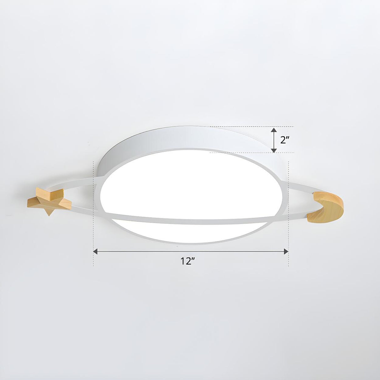 White Planet Moon Star Dimmable LED Flush Mount Light