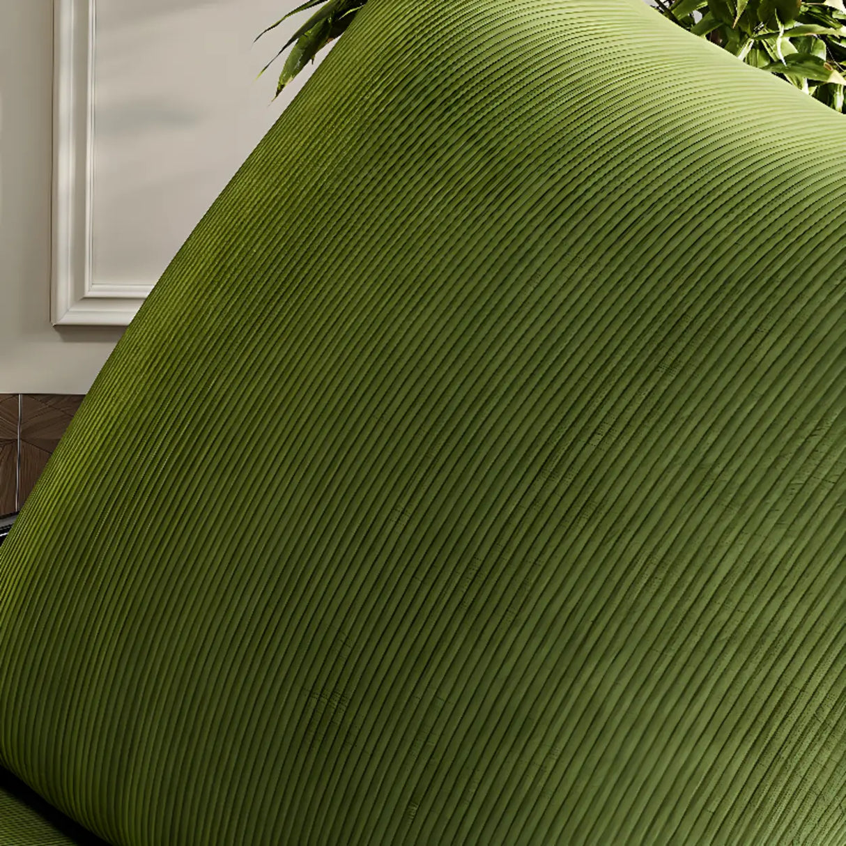 White Recessed Arm Brown Wood Leg Rocking Chair Image - 9