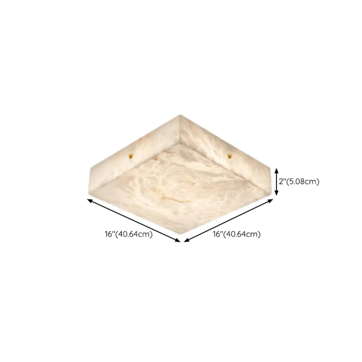 White Rectangular Alabaster LED Flush Mount Ceiling Light