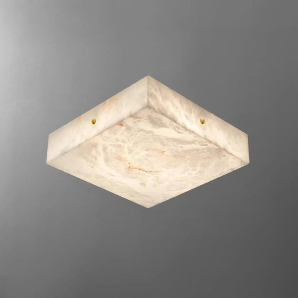 White Rectangular Alabaster LED Flush Mount Ceiling Light Image - 3