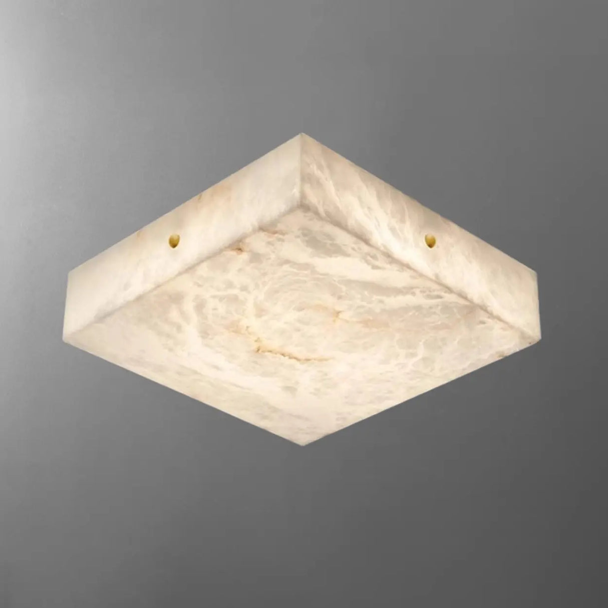 White Rectangular Alabaster LED Flush Mount Ceiling Light Image - 4