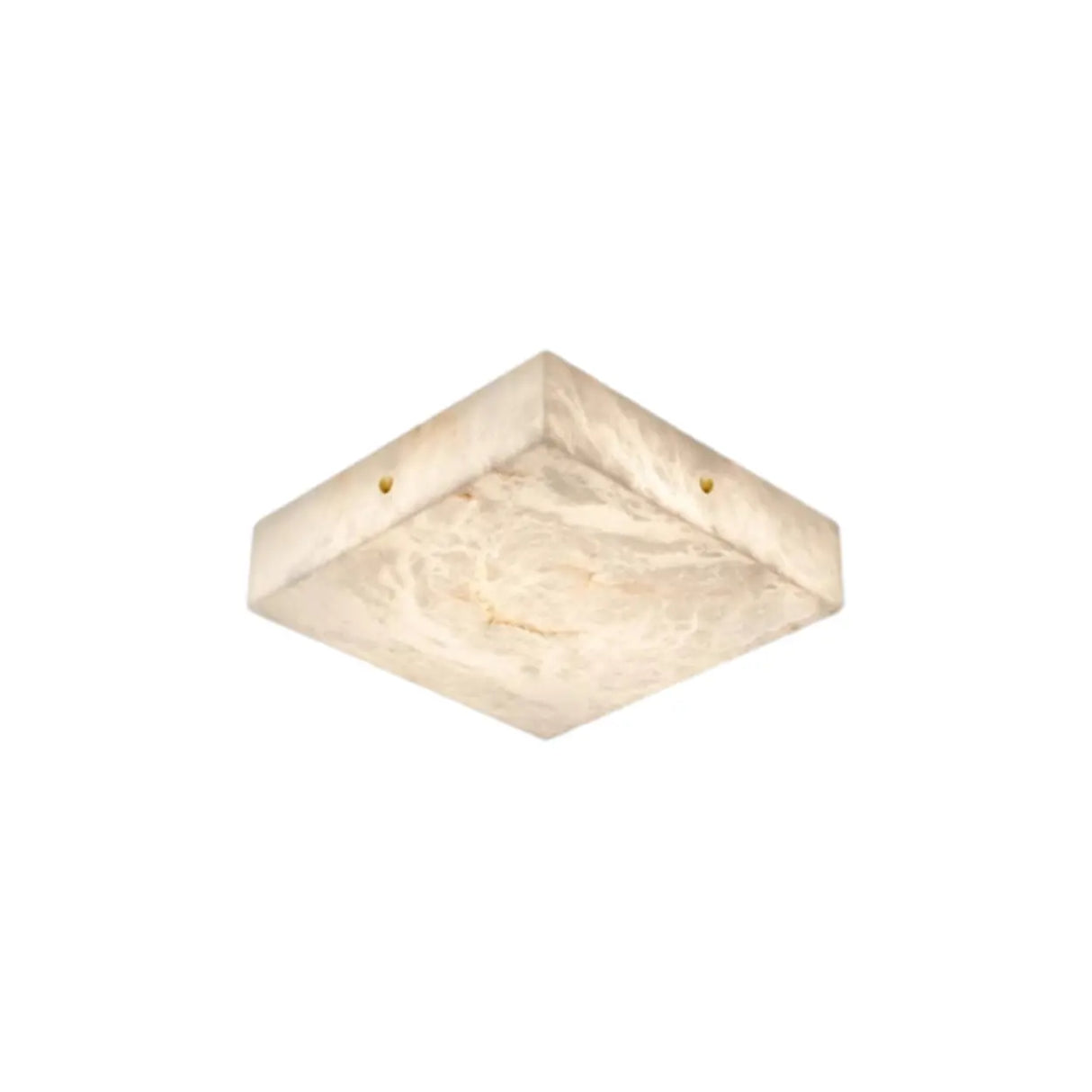 White Rectangular Alabaster LED Flush Mount Ceiling Light Image - 8