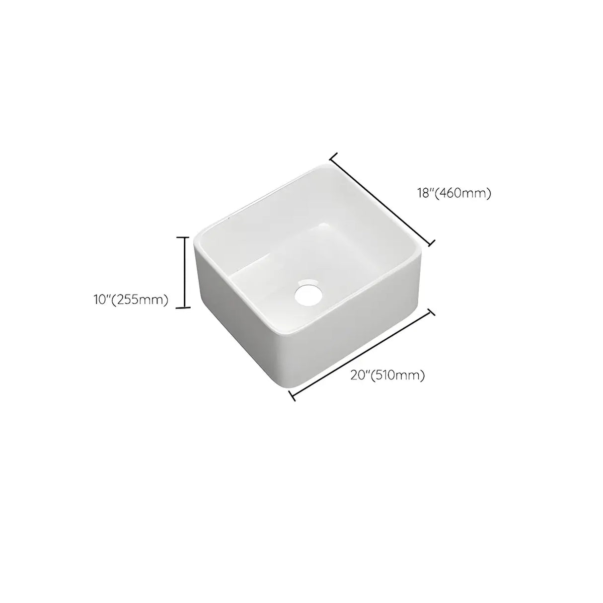 White Rectangular Ceramic Farmhouse Sink with Apron Image - 18