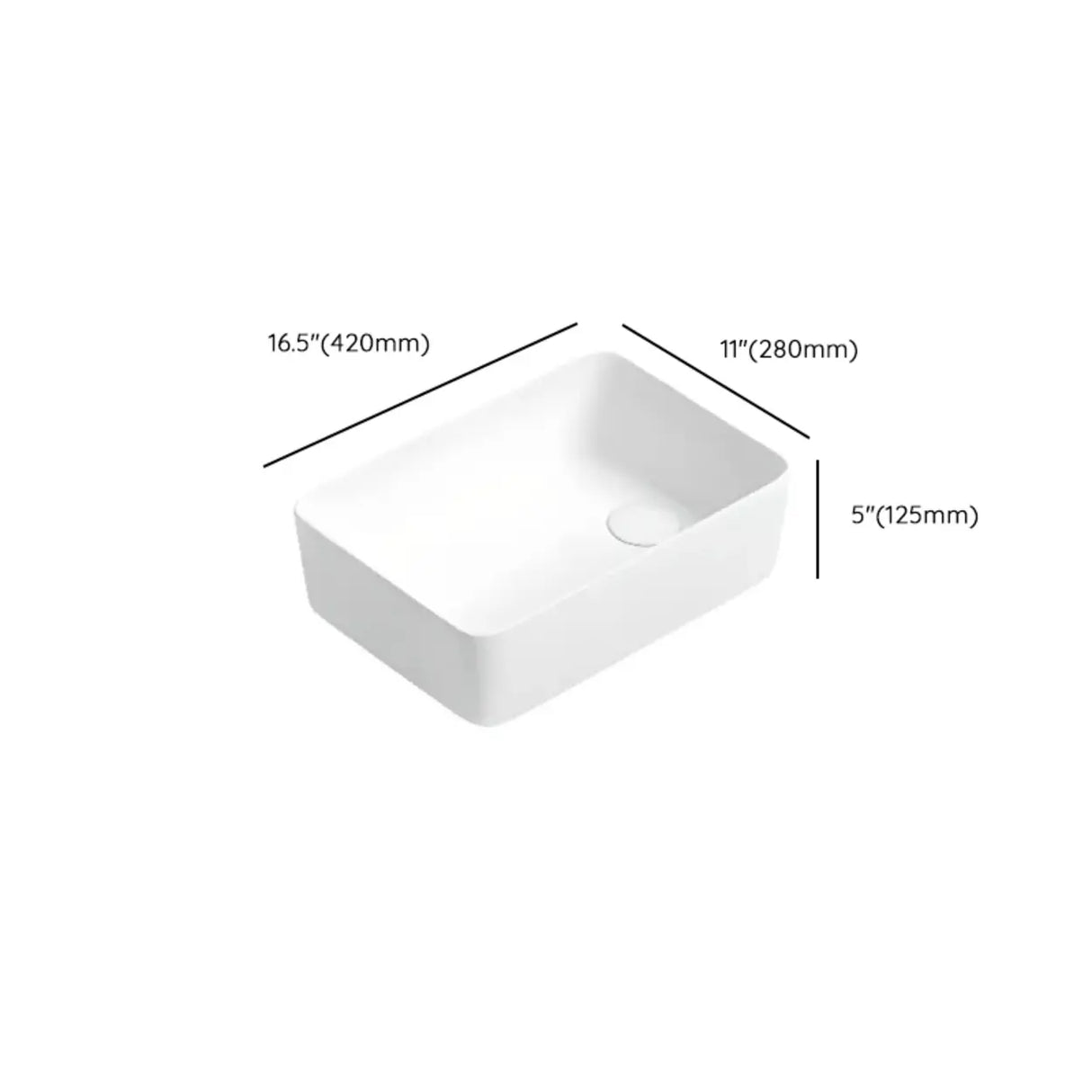 White Rectangular Ceramic Left Trapway Trough Sinks Image - 11