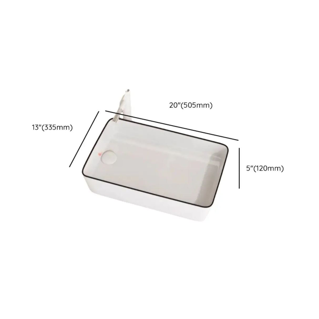 White Rectangular Ceramic Left Trapway Trough Sinks Image - 15