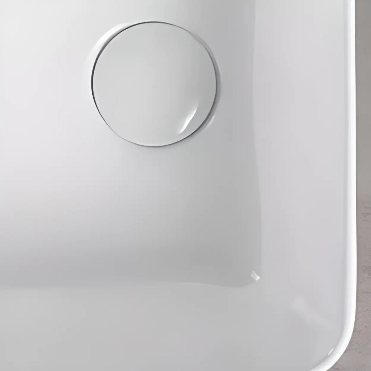 White Rectangular Ceramic Left Trapway Trough Sinks Image - 6