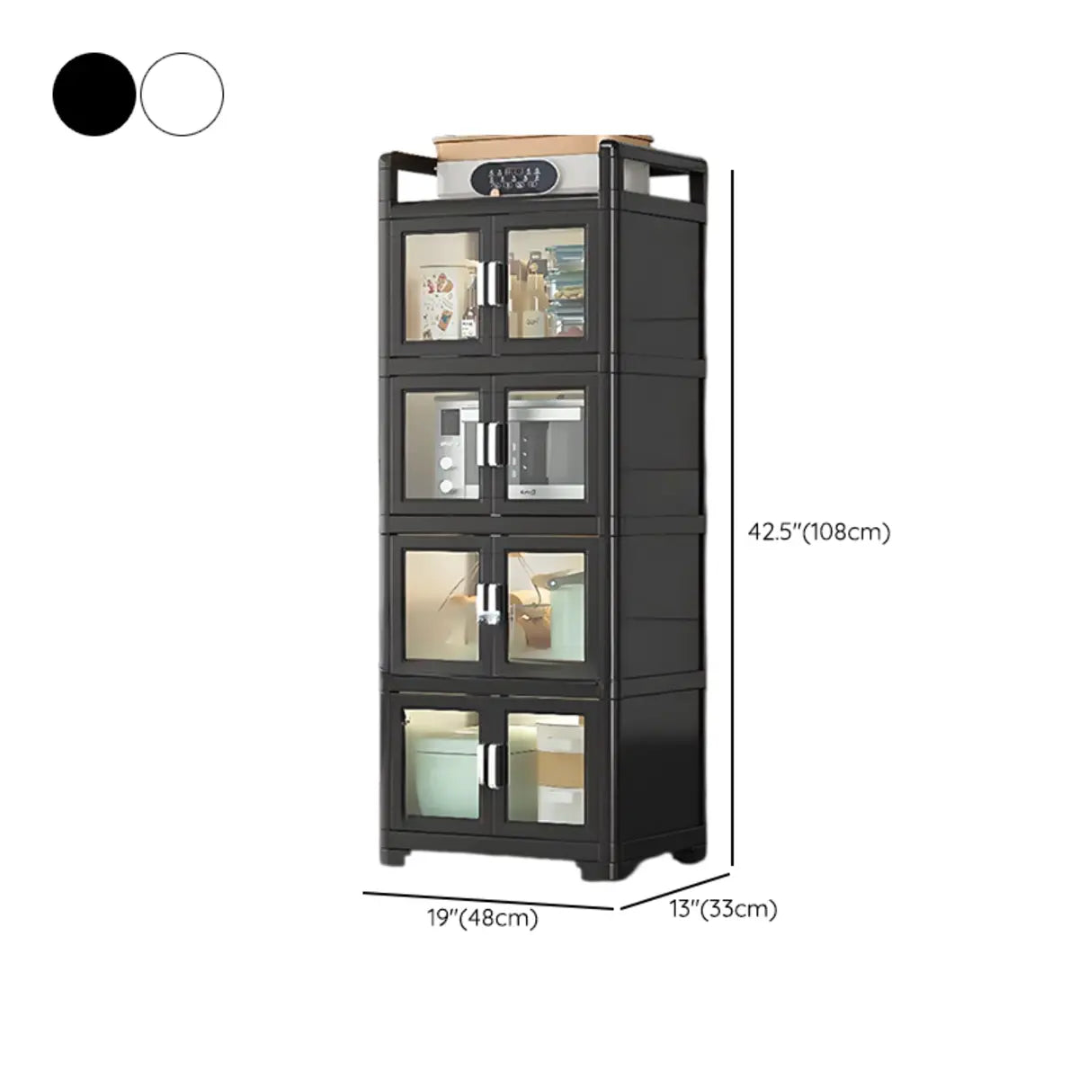 White Rectangular Metal Kitchen China Cabinet White Image - 31