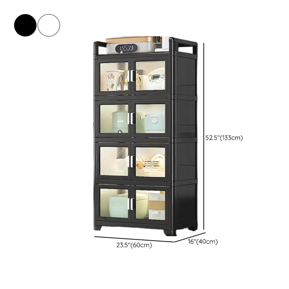 White Rectangular Metal Kitchen China Cabinet White Image - 33