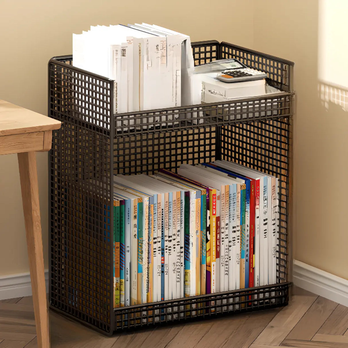 White Removable Metal Book Cart with Shelf and Casters Image - 15