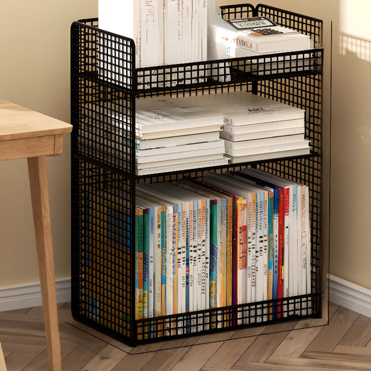 White Removable Metal Book Cart with Shelf and Casters Image - 21