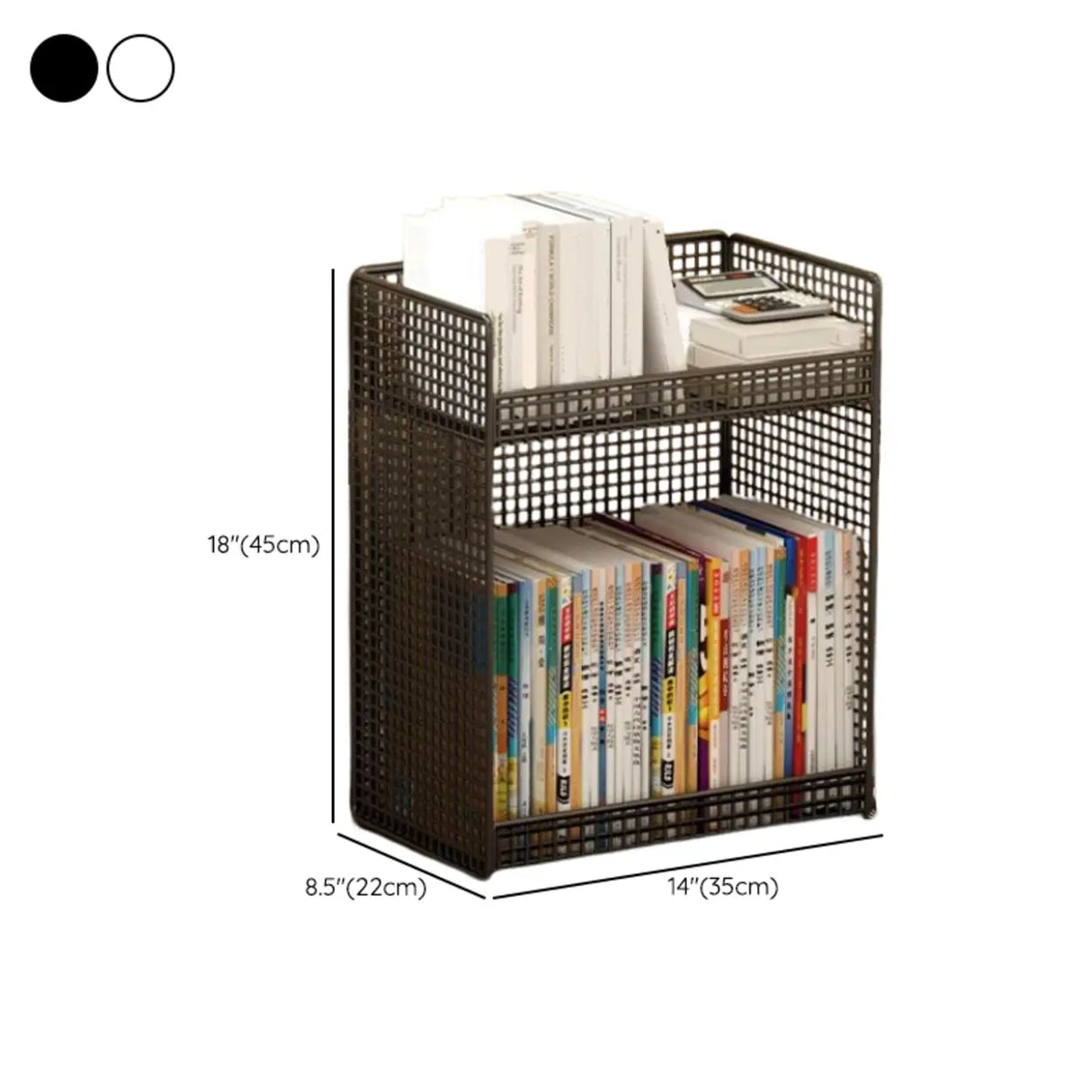 White Removable Metal Book Cart with Shelf and Casters Image - 24