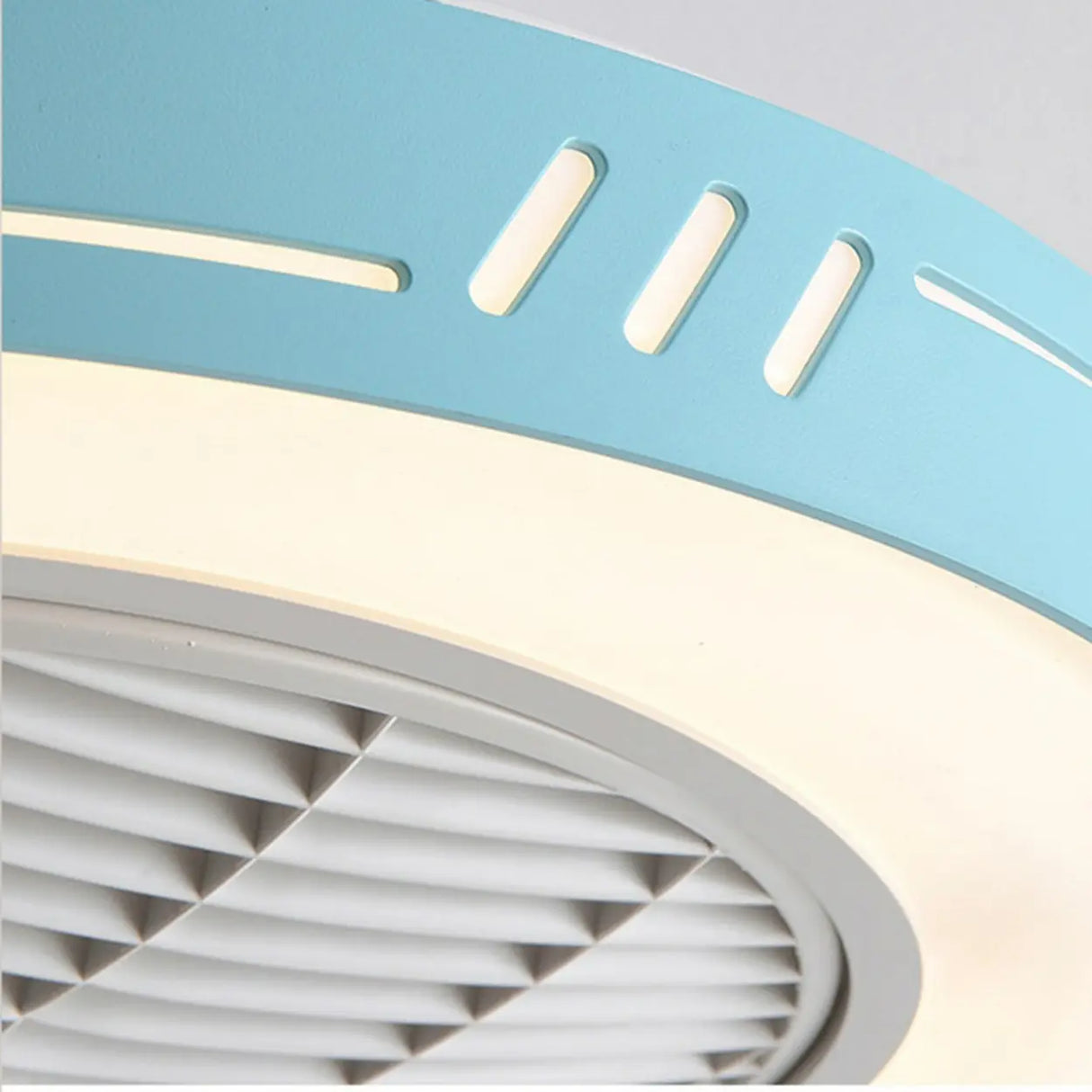 White Round Bladeless Modern Ceiling Fan with LED Light Image - 11