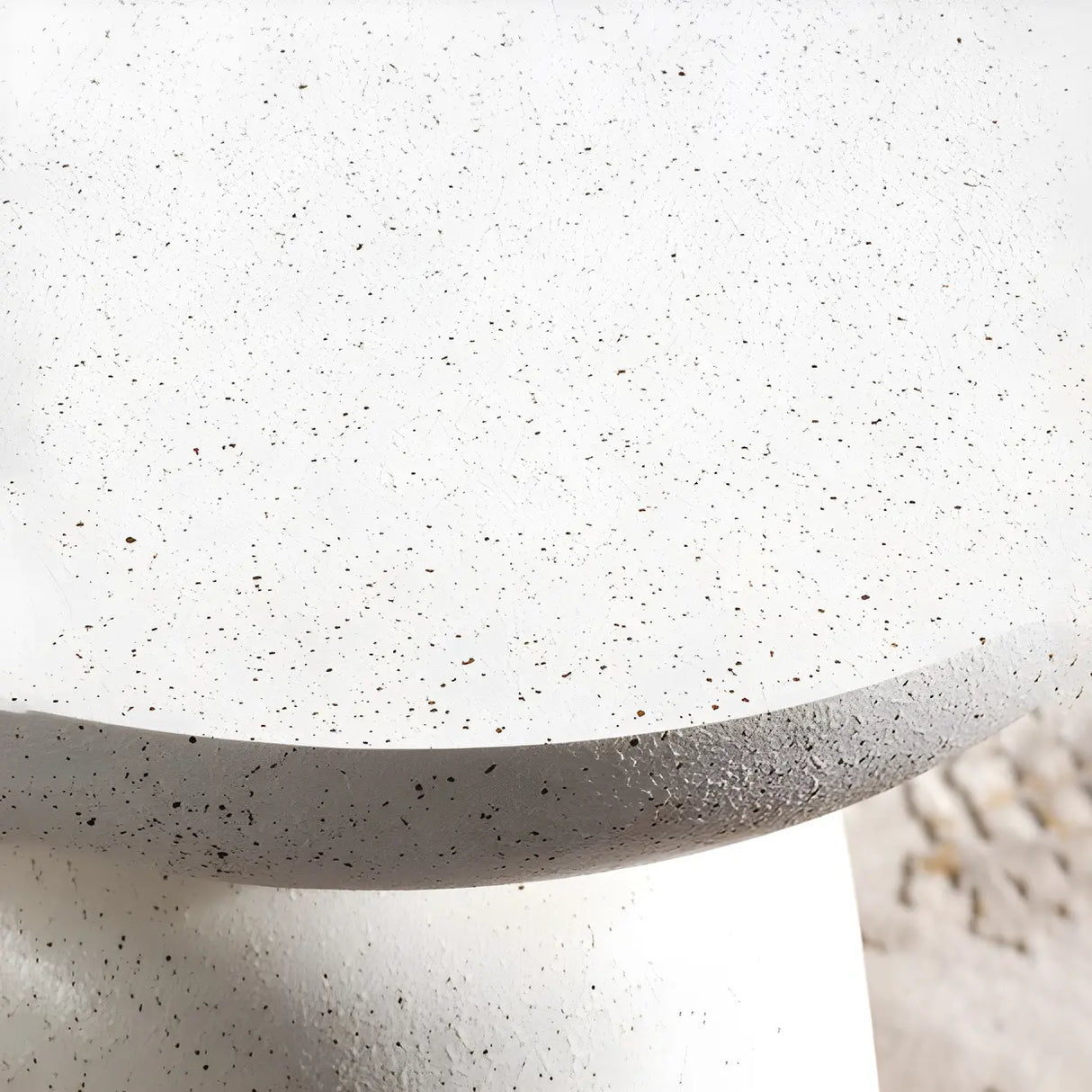 White Round Fiberglass Drum Base Single Coffee Table Image - 10