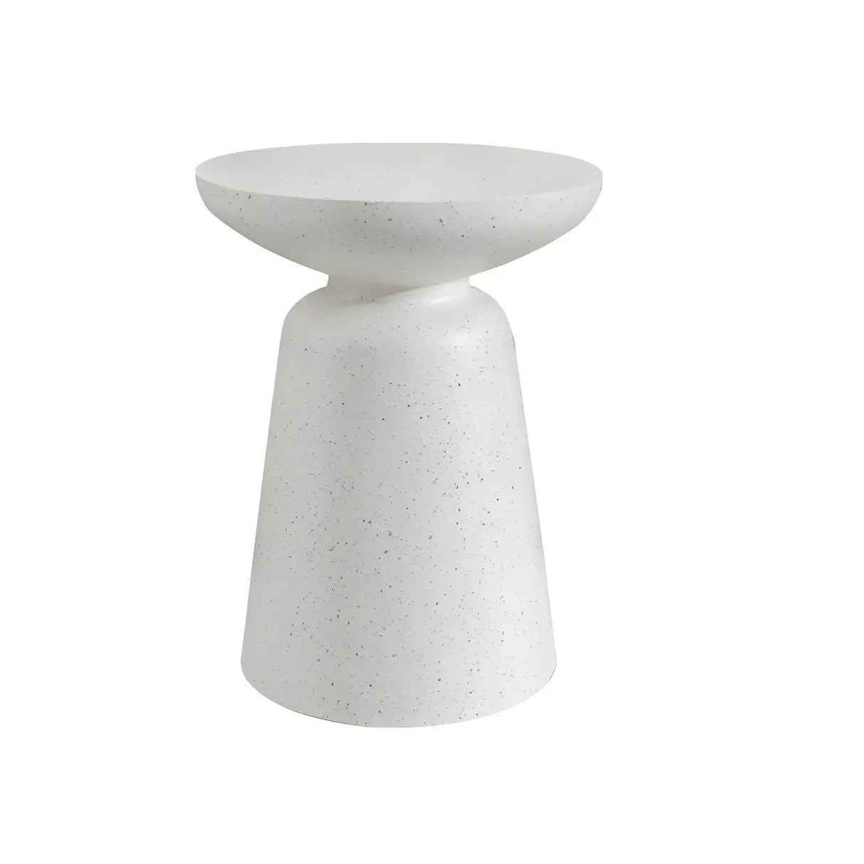White Round Fiberglass Drum Base Single Coffee Table Image - 2