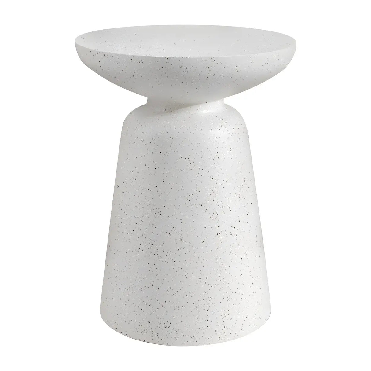 White Round Fiberglass Drum Base Single Coffee Table Image - 7