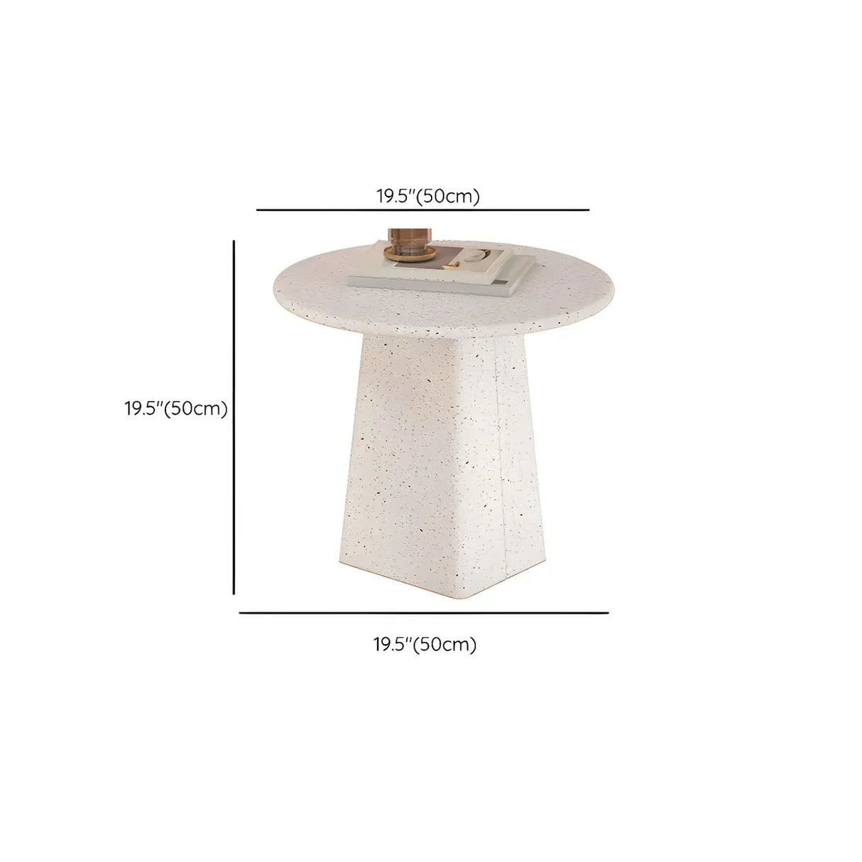 White Round Metal Cylinder Pedestal Base Single Table Image - 11