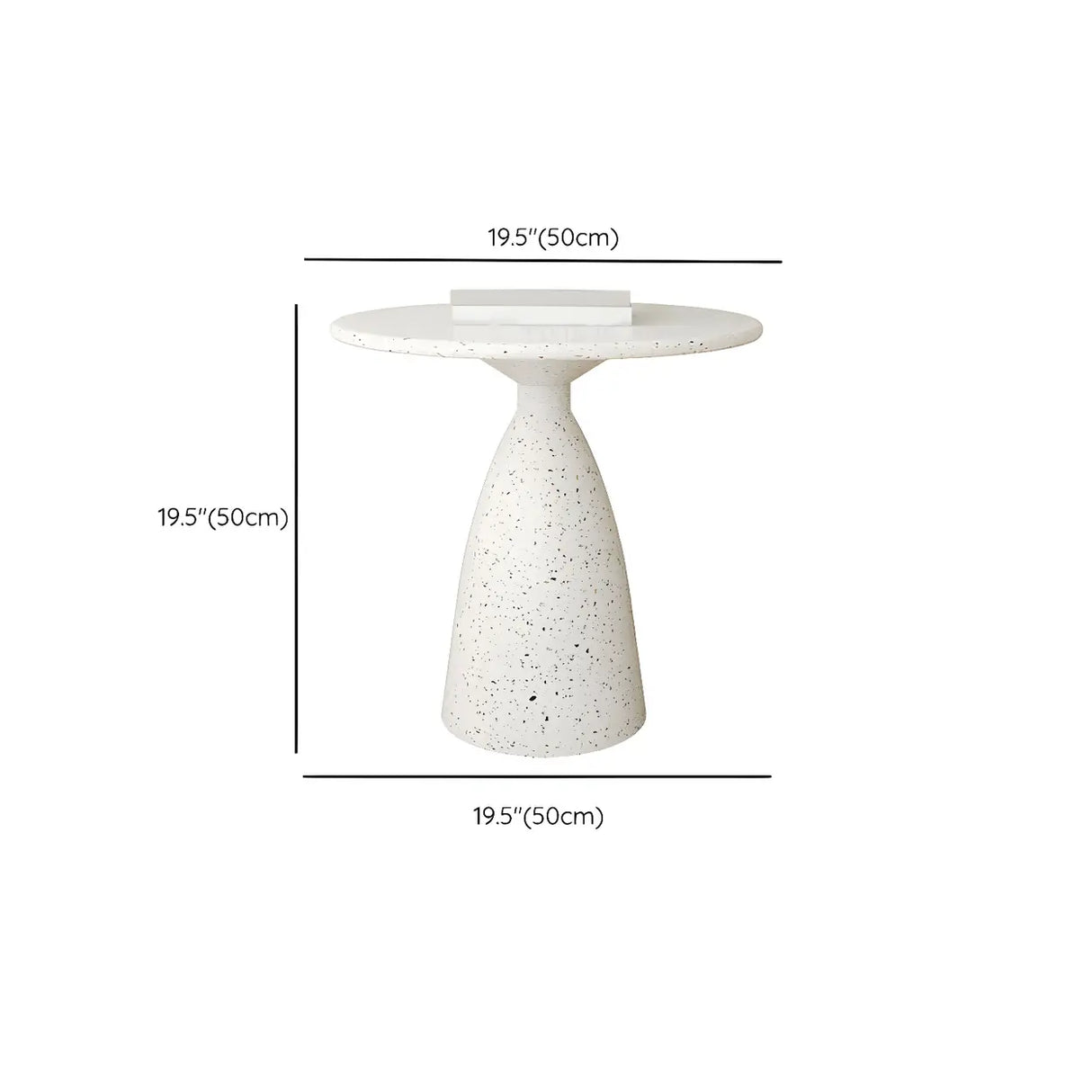 White Round Metal Cylinder Pedestal Base Single Table Image - 12