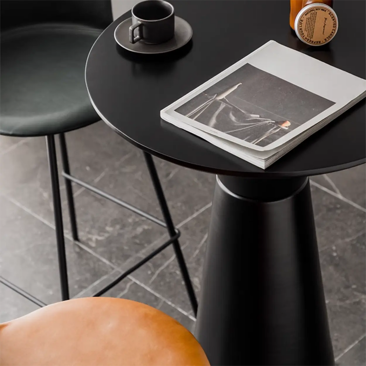 White Round Metal Medium Bar Table for Elegant Spaces Image - 15