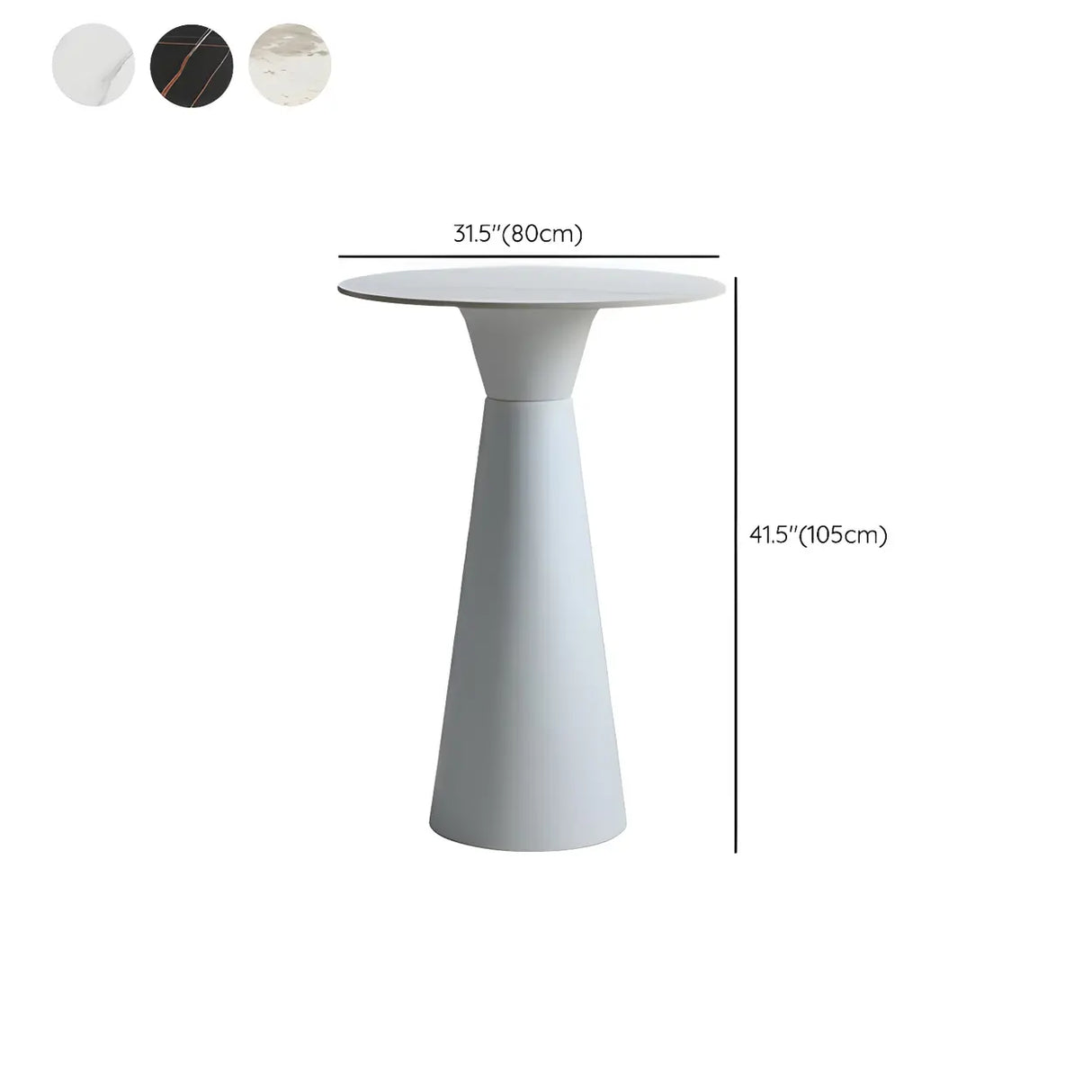 White Round Metal Medium Bar Table for Elegant Spaces Image - 22
