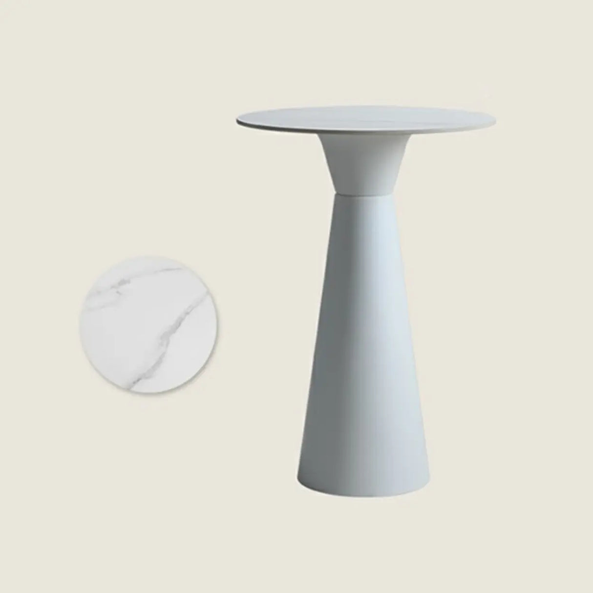 White Round Metal Medium Bar Table for Elegant Spaces Image - 7