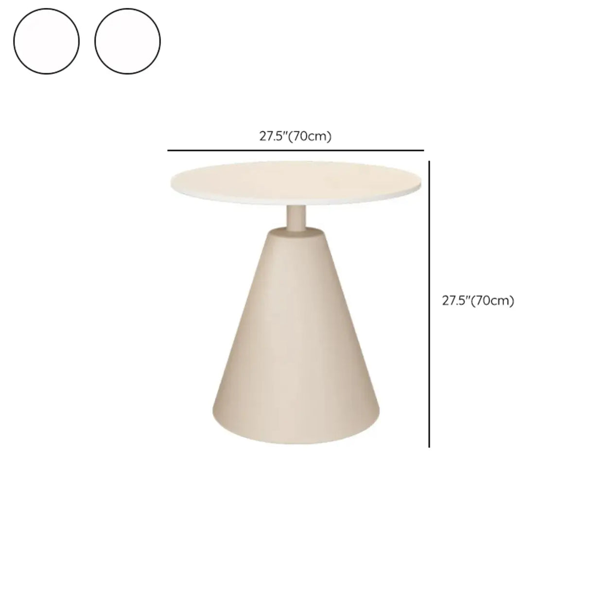 White Round Sintered Stone and Steel Pedestal Side Table Image - 17