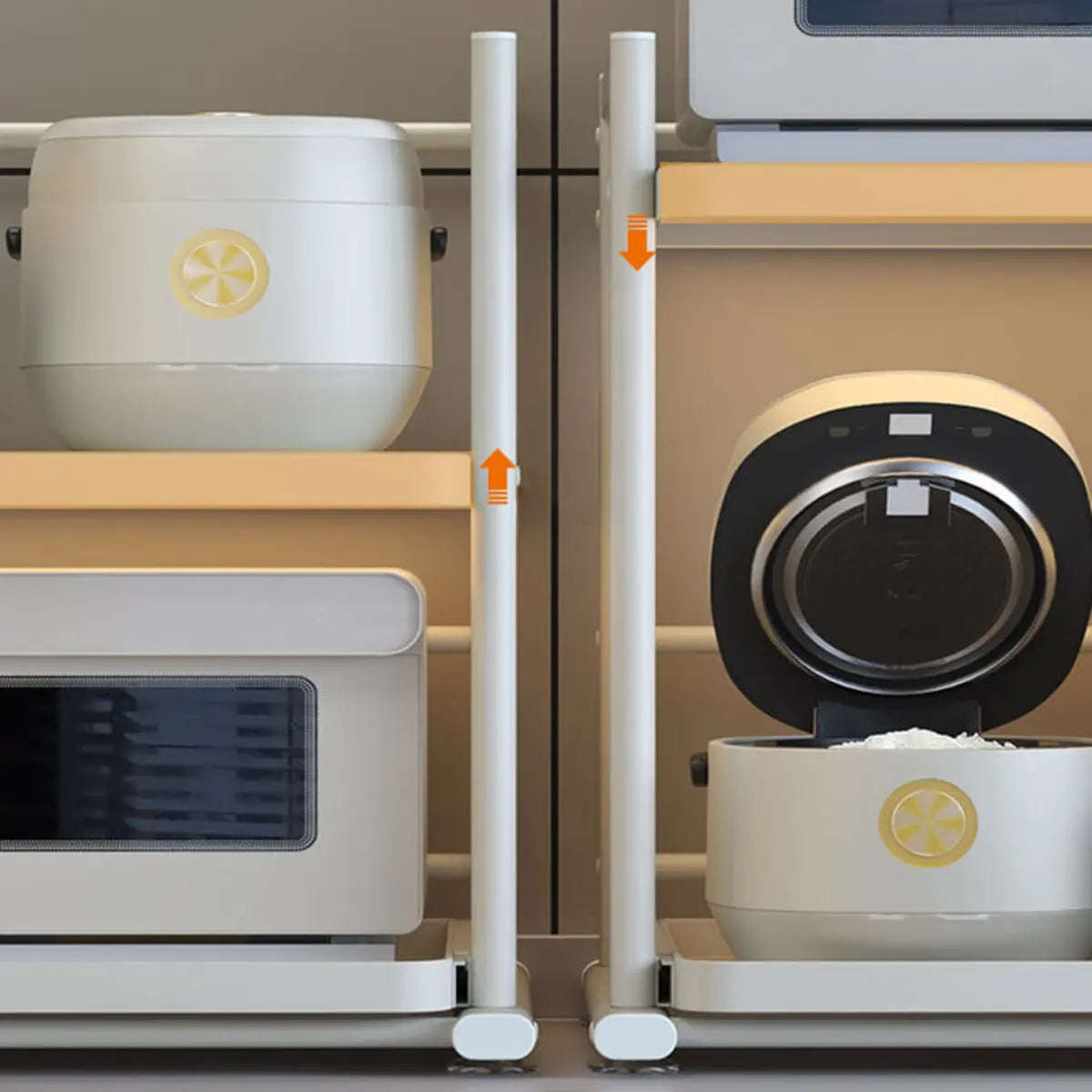 White Rust Resistant Steel Baker's Rack with Shelves Image - 11