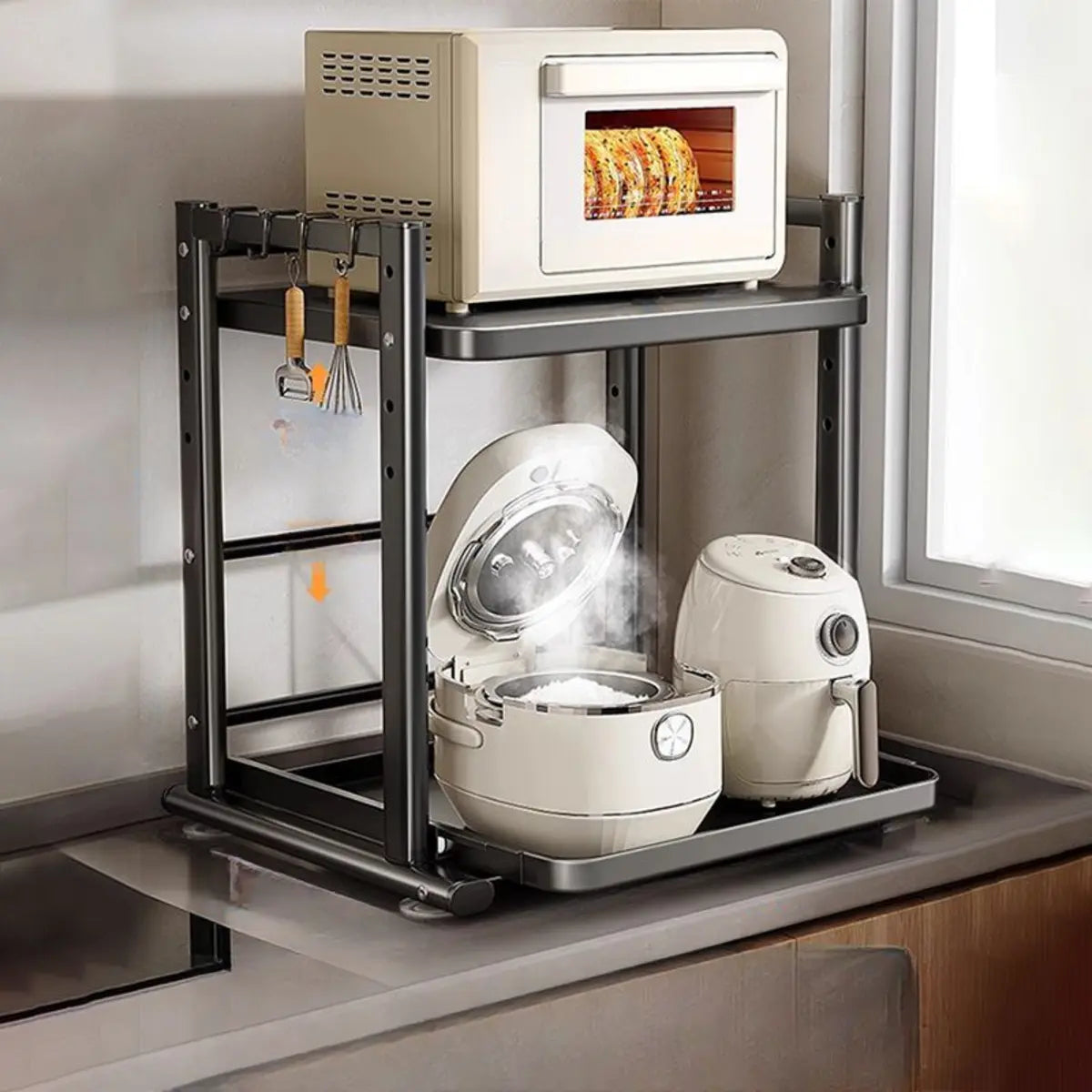 White Rust Resistant Steel Baker's Rack with Shelves Image - 16