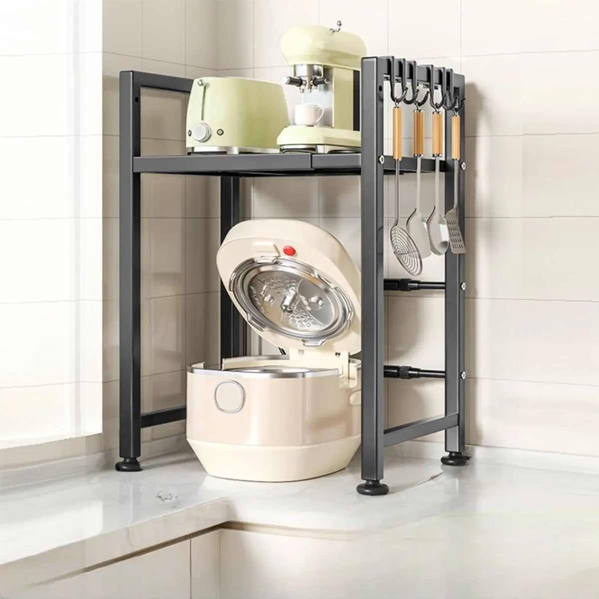 White Rust Resistant Steel Baker's Rack with Shelves Image - 19