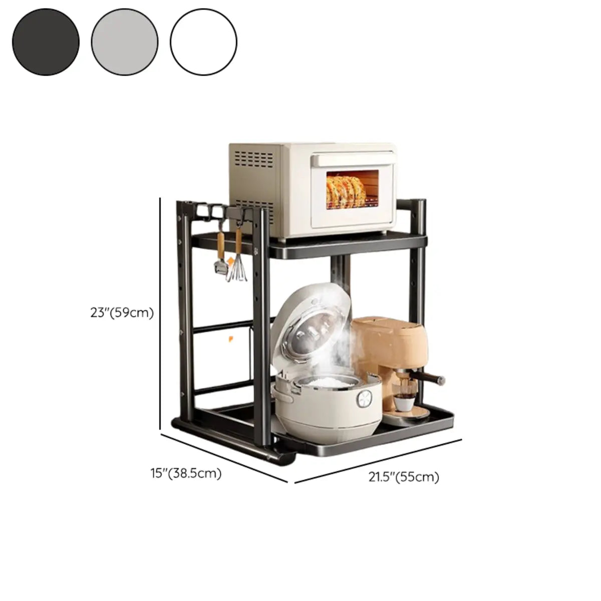 White Rust Resistant Steel Baker's Rack with Shelves Image - 21