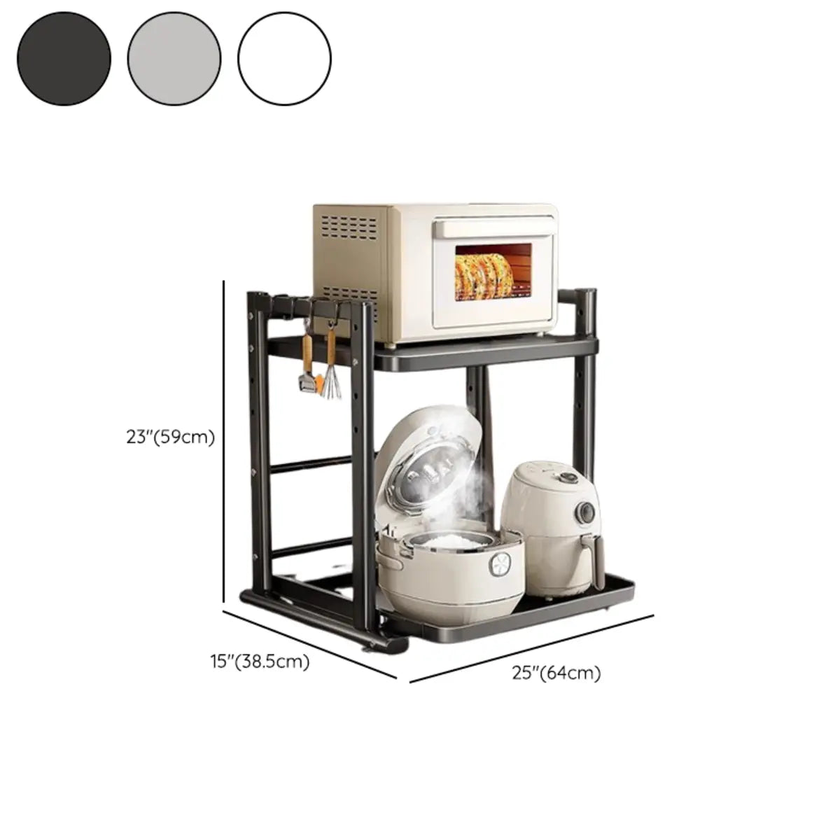 White Rust Resistant Steel Baker's Rack with Shelves Image - 22