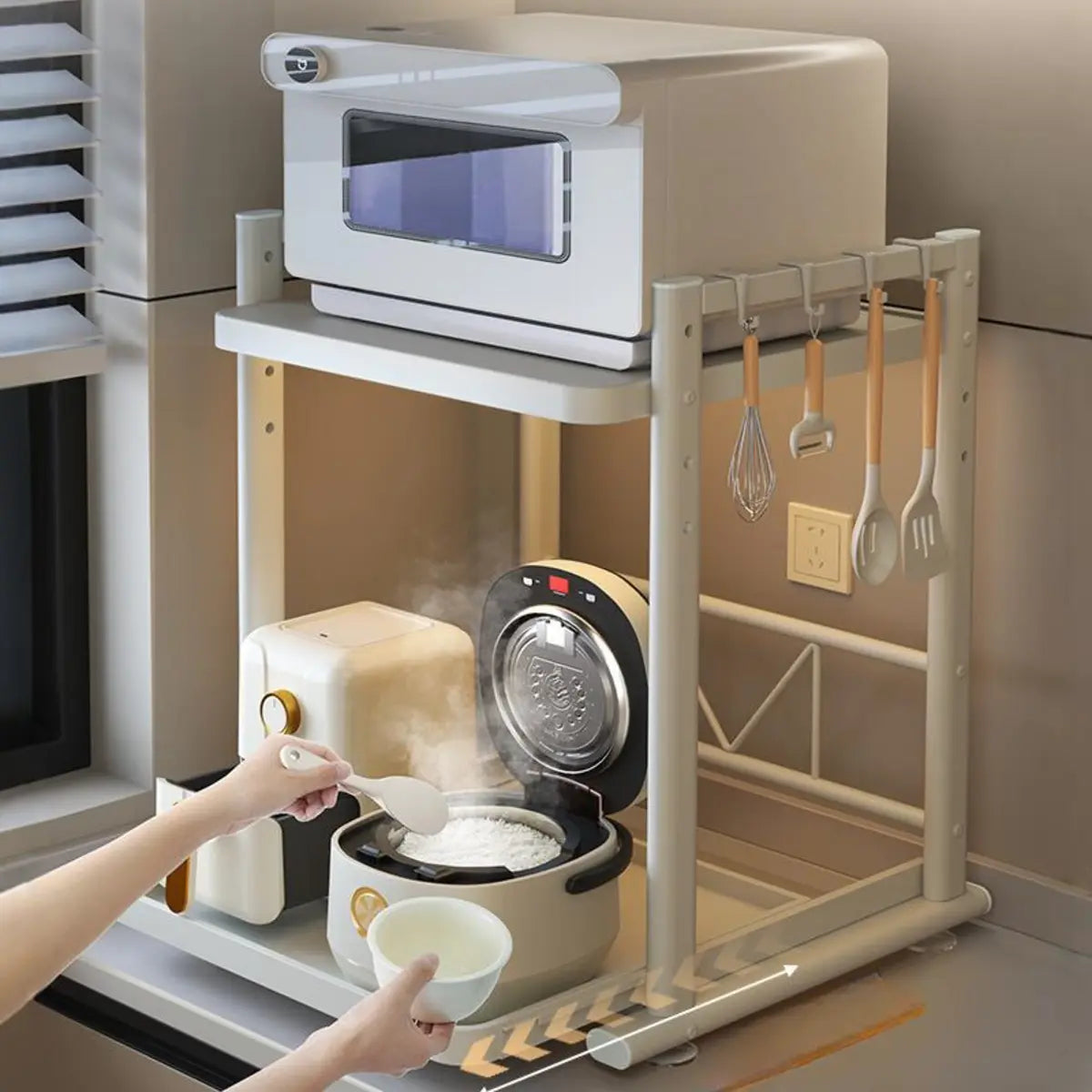 White Rust Resistant Steel Baker's Rack with Shelves Image - 3