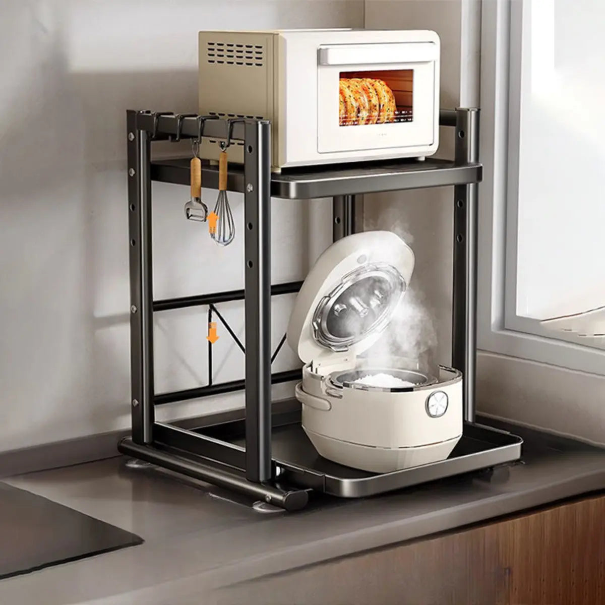 White Rust Resistant Steel Baker's Rack with Shelves Image - 5