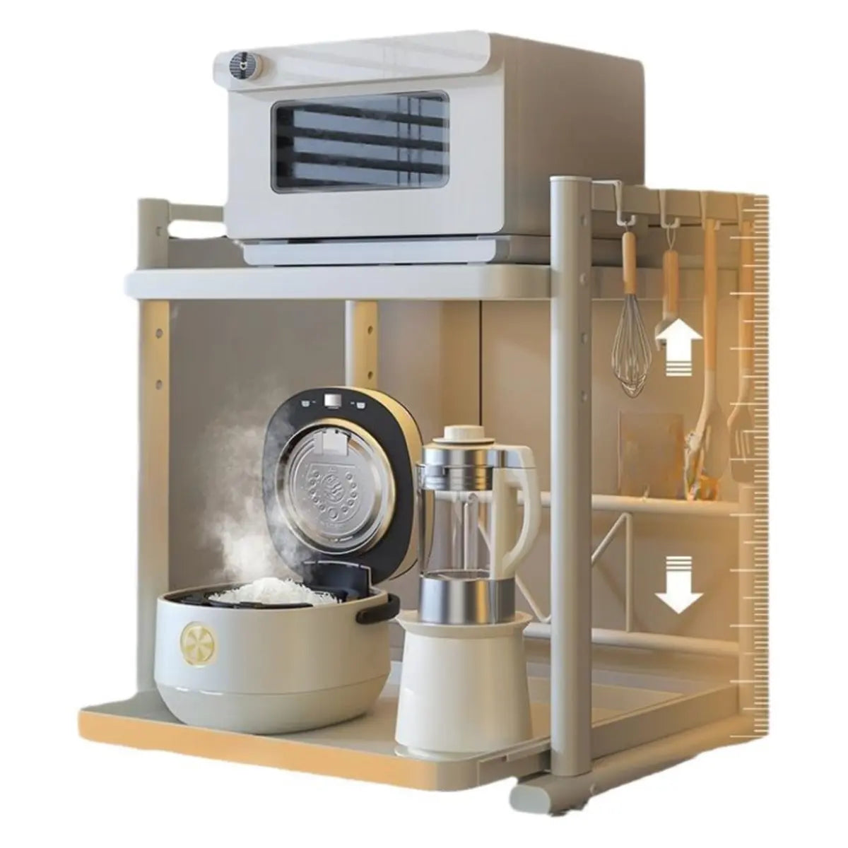 White Rust Resistant Steel Baker's Rack with Shelves Image - 8