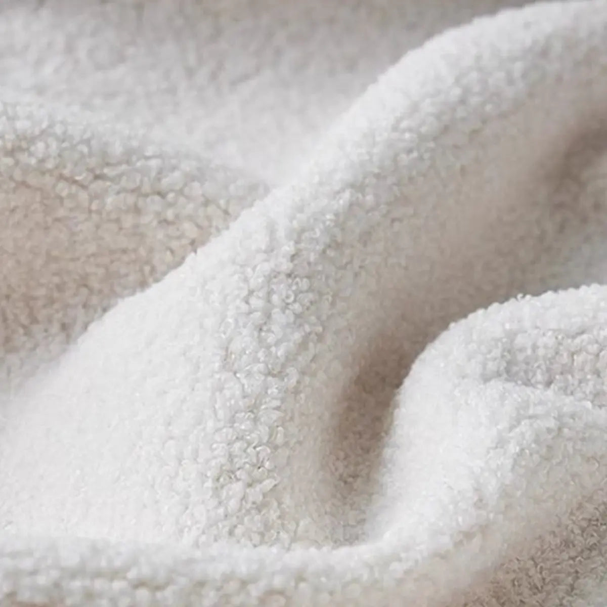 White Sherpa Fixed Back Black Wood Leg Slipper Chair Image - 12