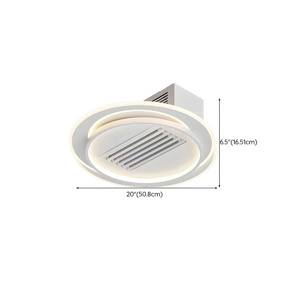 White Simple Dimming Bladeless Ceiling Fan with Light Image - 16