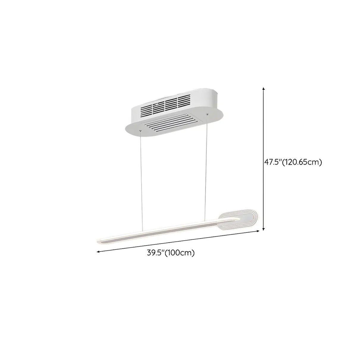 White Simple Dimming Bladeless Ceiling Fan with Light Image - 17