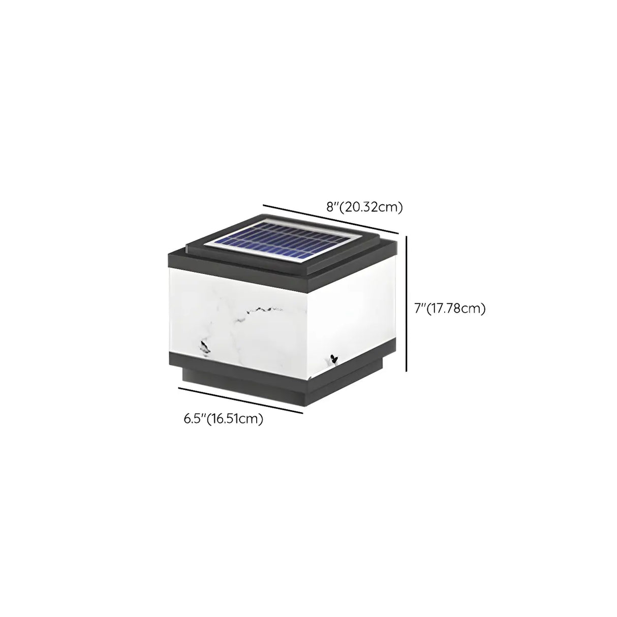 White Simple Rectangular Glass Outdoor Table lamp