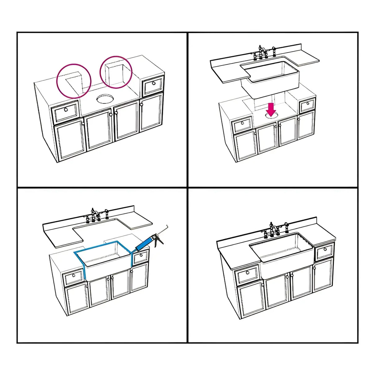 White Sound Dampening Rectangular Quartz Apron Sink Image - 10