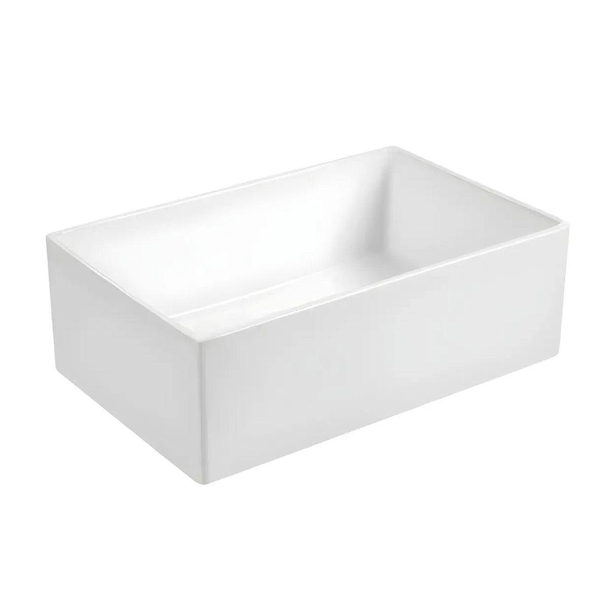 White Sound Dampening Rectangular Quartz Apron Sink Image - 11
