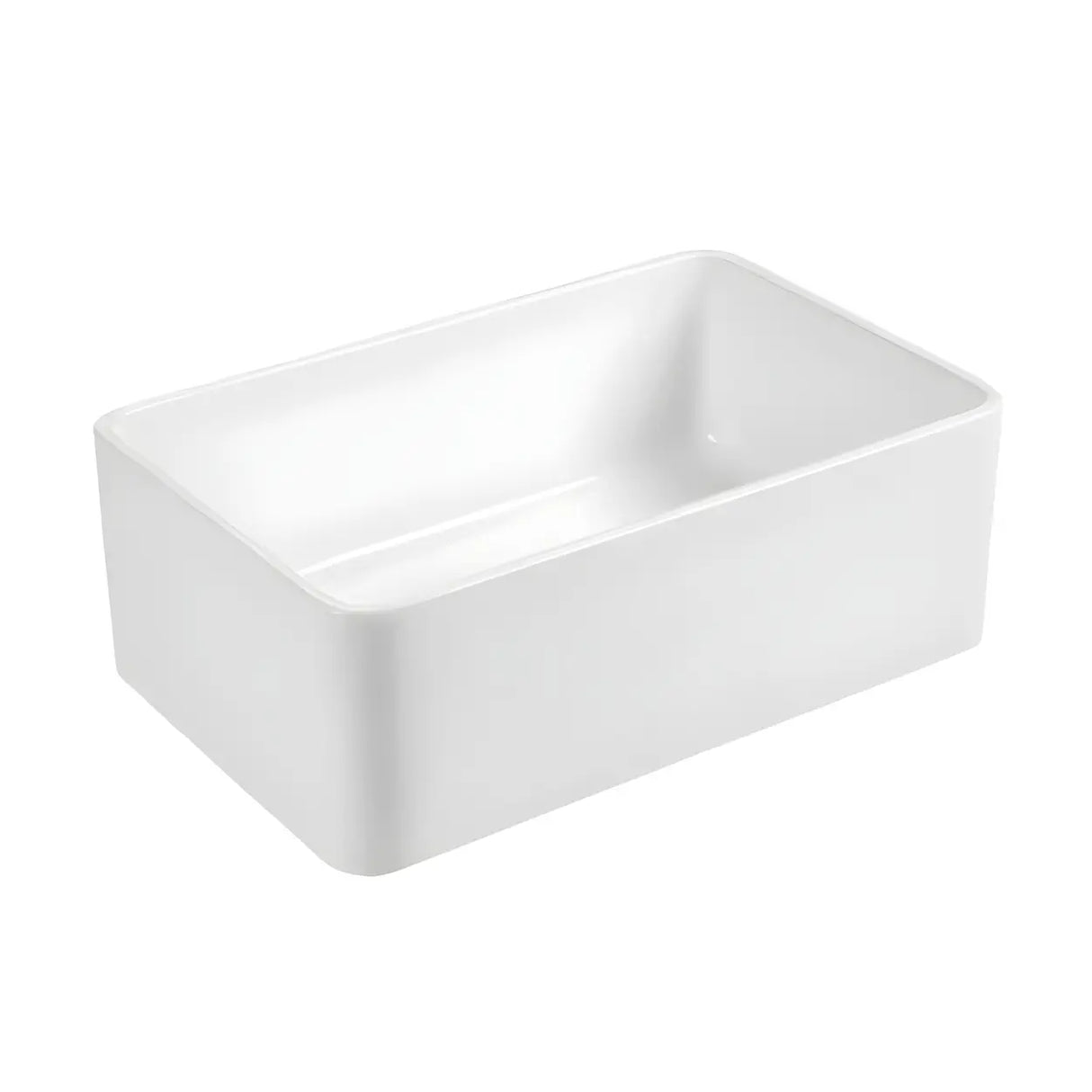 White Sound Dampening Rectangular Quartz Apron Sink Image - 14