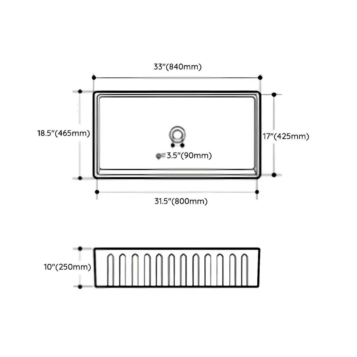 White Sound Dampening Rectangular Quartz Apron Sink Image - 18