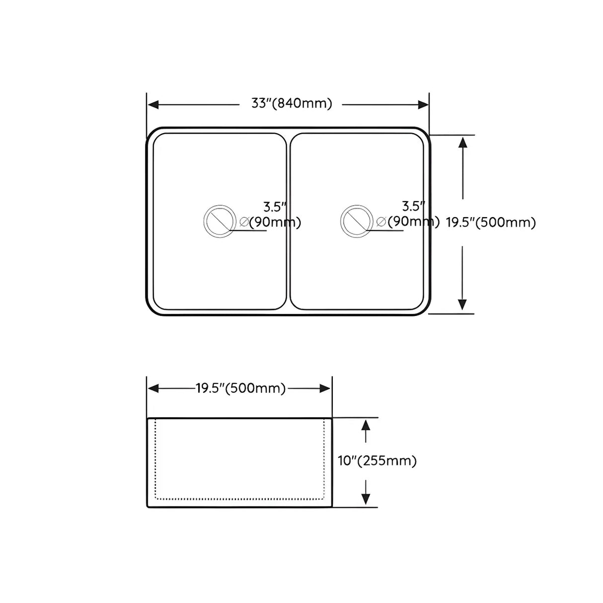 White Sound Dampening Rectangular Quartz Apron Sink Image - 20