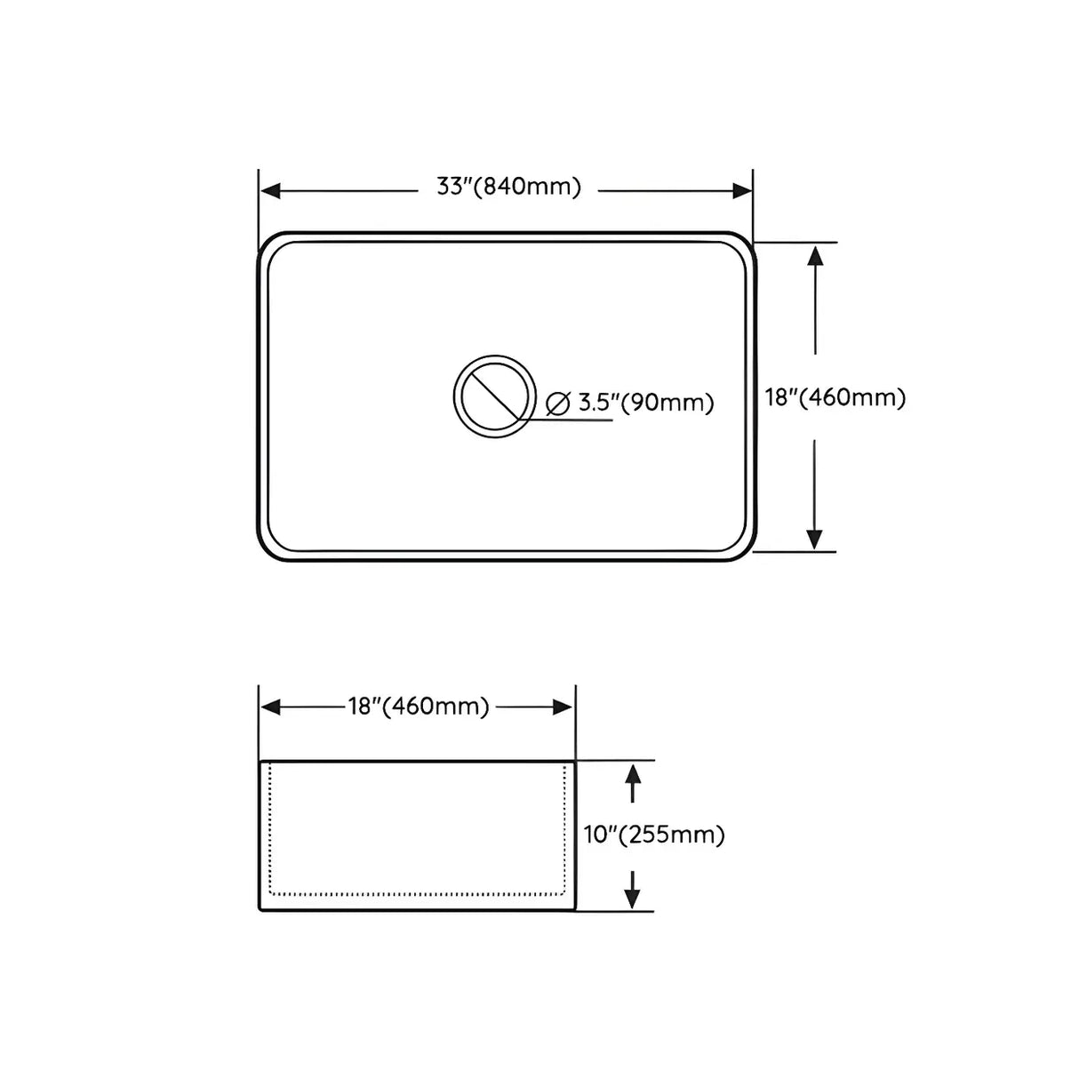 White Sound Dampening Rectangular Quartz Apron Sink Image - 21