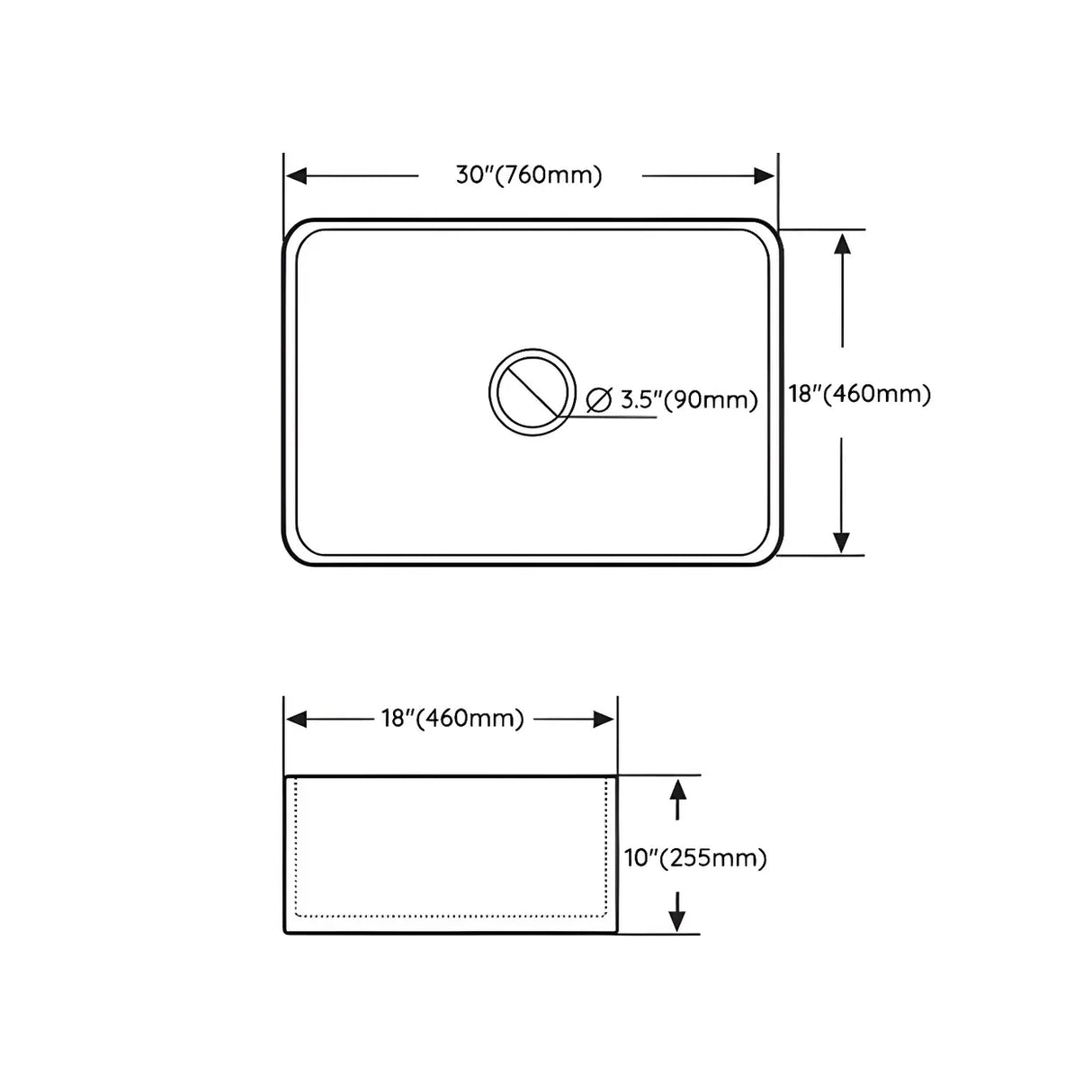 White Sound Dampening Rectangular Quartz Apron Sink Image - 22